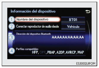 Lexus CT. Conexión de Bluetooth (sistema Lexus Display Audio)