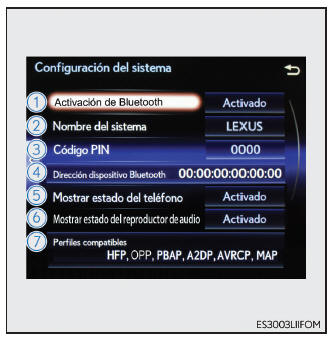 Lexus CT. Conexión de Bluetooth (sistema Lexus Display Audio)
