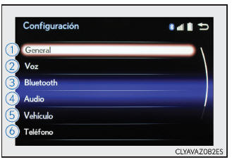 Lexus CT. Configuración (sistema Lexus Display Audio)