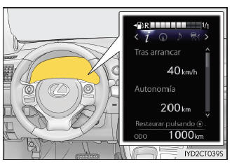 Lexus CT. Pantalla de información múltiple (con pantalla en color)
