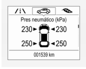 Opel Astra. Sistema de control de presión de los neumáticos