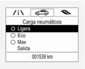 Opel Astra. Sistema de control de presión de los neumáticos