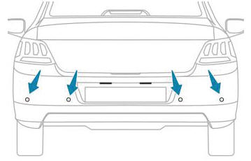 Peugeot 301. Sensores de aparcamiento traseros