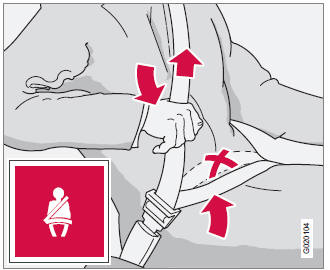 Volvo C30. Cinturón de seguridad