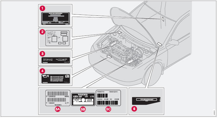 Volvo C30. Designaciones de tipo