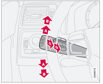 Volvo C30. Palanca izquierda del volante