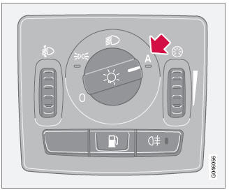 Volvo C30. Panel de las luces